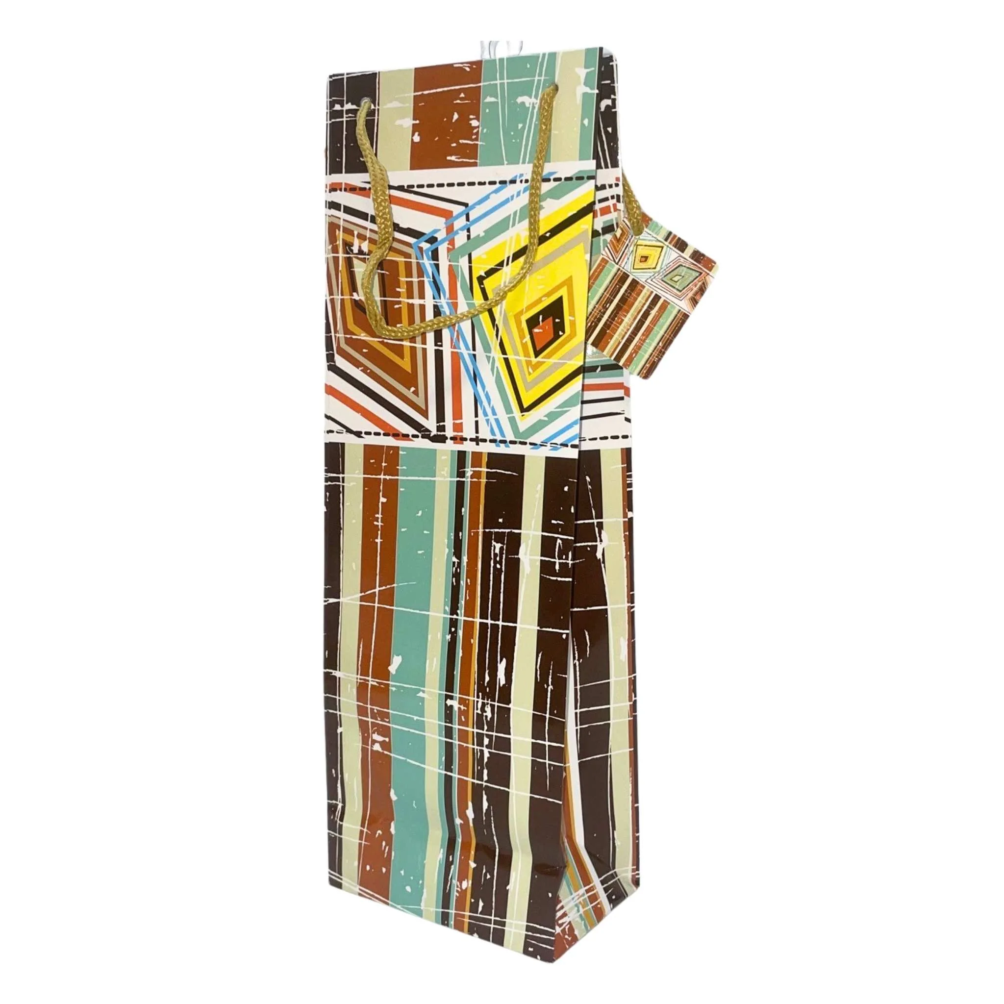 Brown and Green Stripe Bag - Image 4