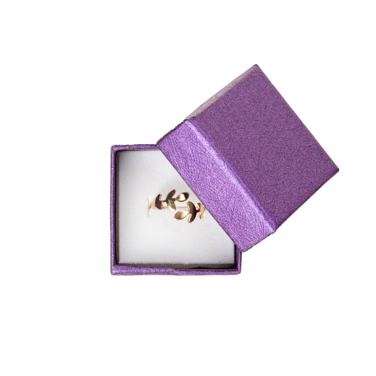 2" x 2" x 1.25" - Metallic Cardboard  Foam Insert Ring Box - Image 5