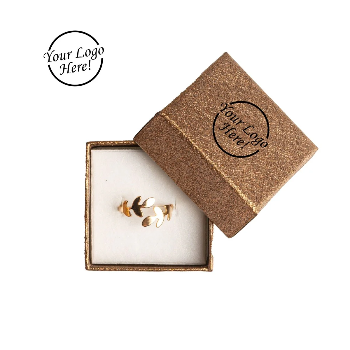 2" x 2" x 1.25" - Metallic Cardboard  Foam Insert Ring Box - Image 7