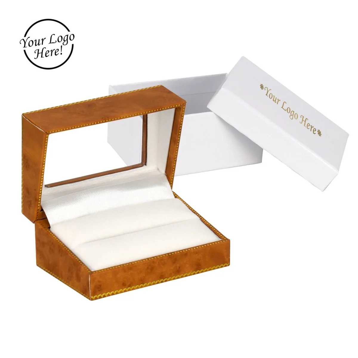 Window Leatherette Double Ring Box - Image 7