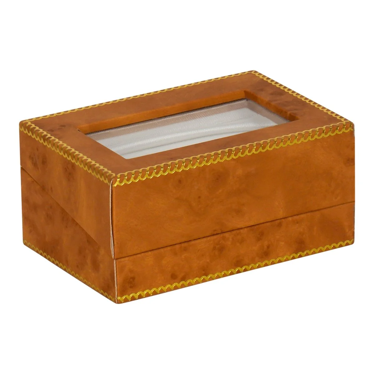 Window Leatherette Double Ring Box - Image 8